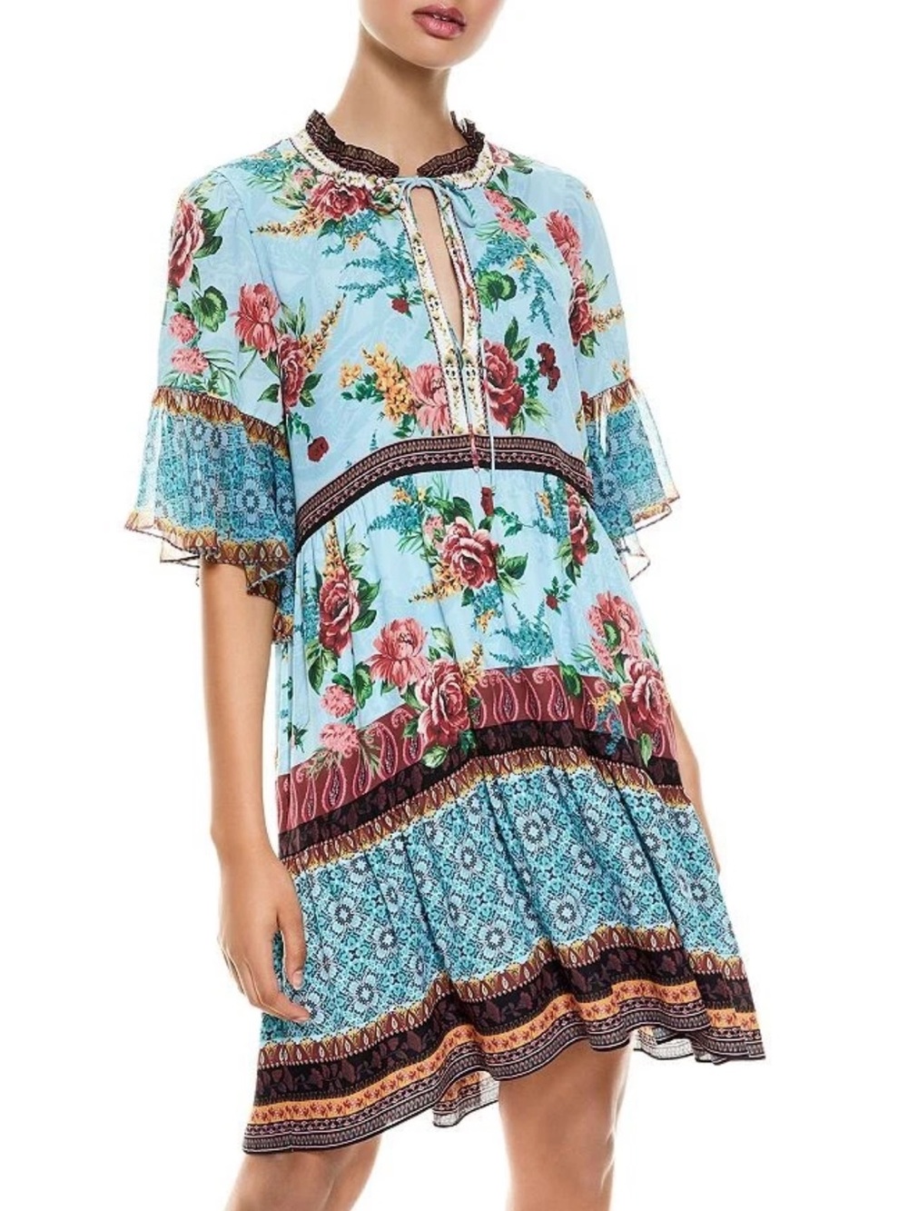 Alice + Olivia Glory Tiered Ruffle Tunic Dress | Size XS
